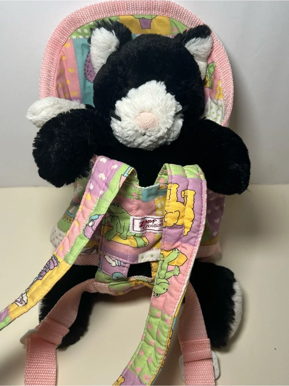 Rare ZAPF creations Baby Doll Babywearing carrier vintage 1990s patchwork